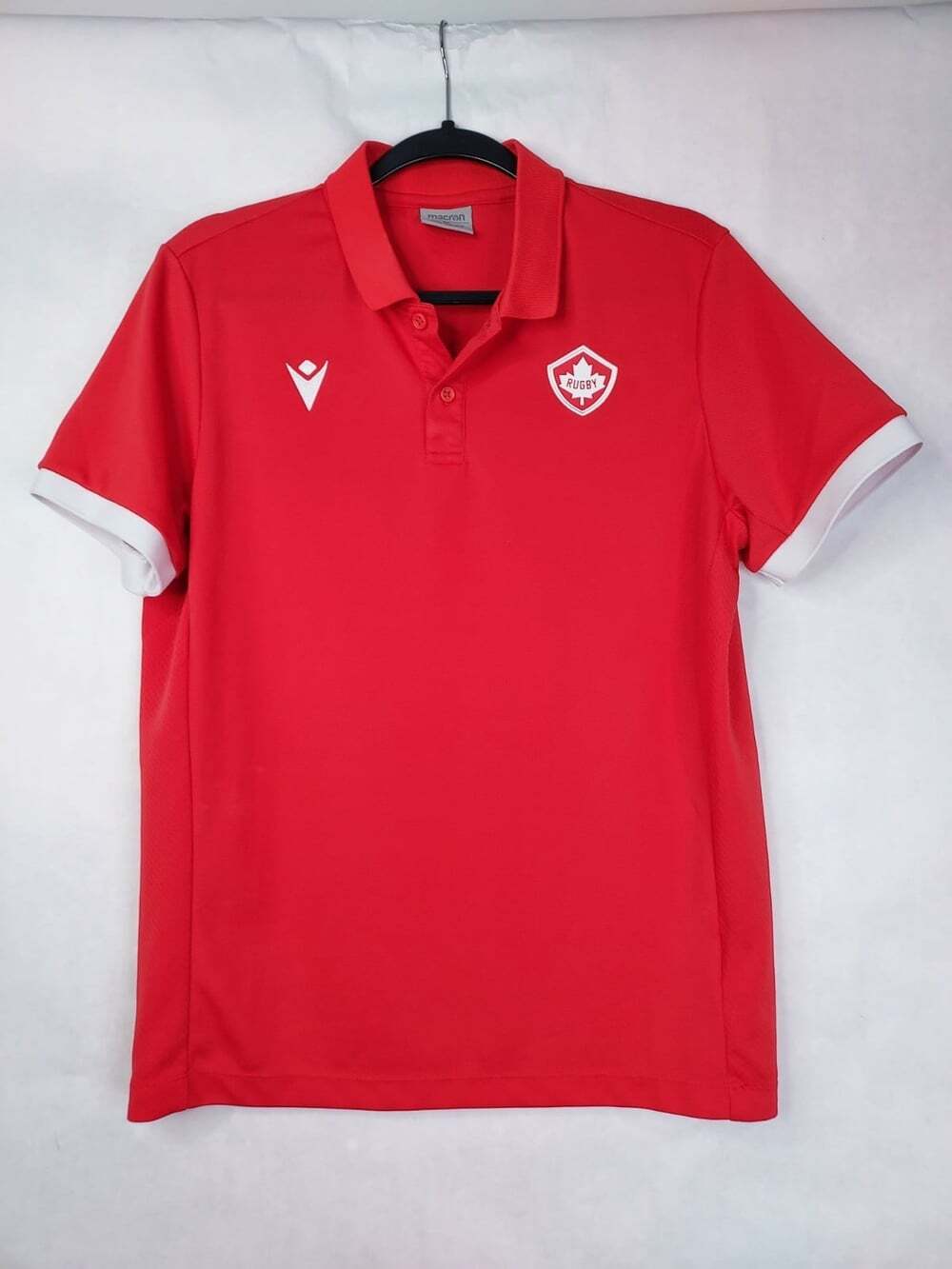 Macron Rugby Training Shirt Men's M Team Canada Jersey Red Lighweight Sport Fan